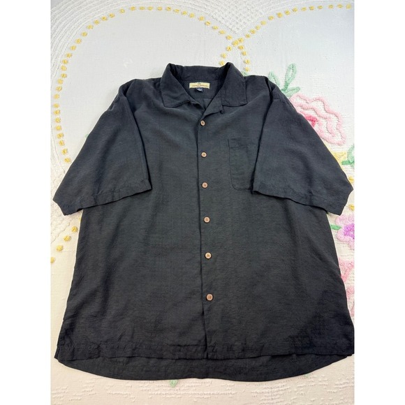 Tommy Bahama Other - Tommy‎ Bahama XL Silk Black Graphic Back Camp Shirt Straight Up with a Twist
